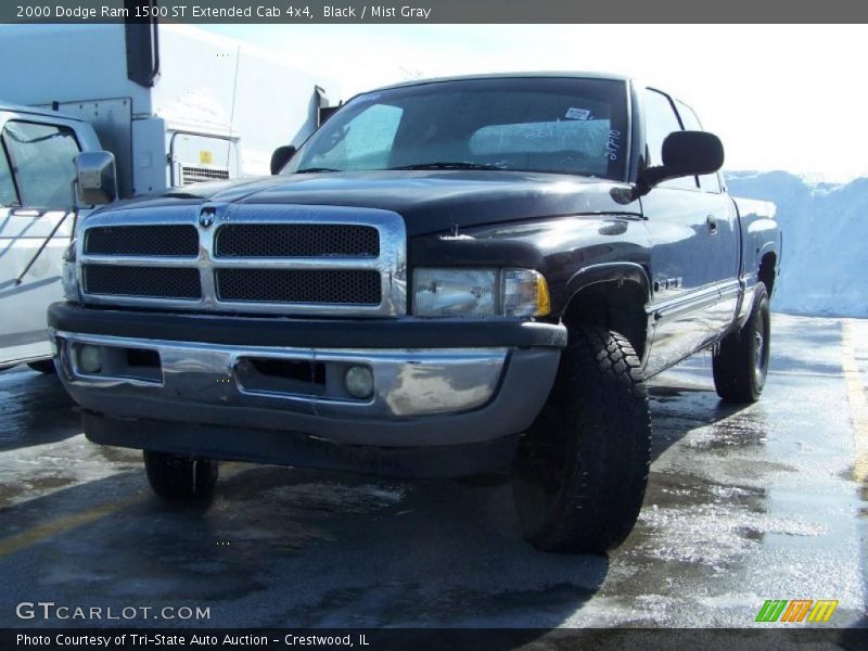 Black / Mist Gray 2000 Dodge Ram 1500 ST Extended Cab 4x4