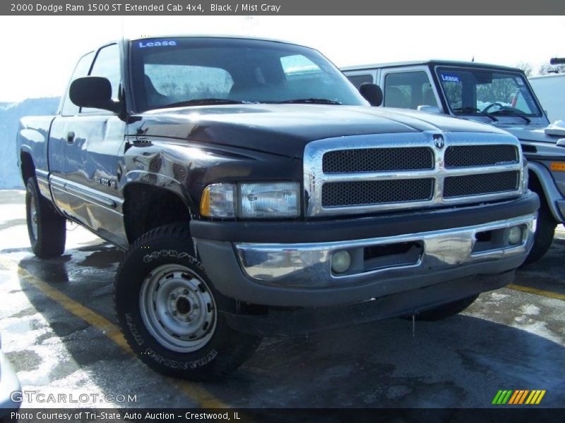 Black / Mist Gray 2000 Dodge Ram 1500 ST Extended Cab 4x4
