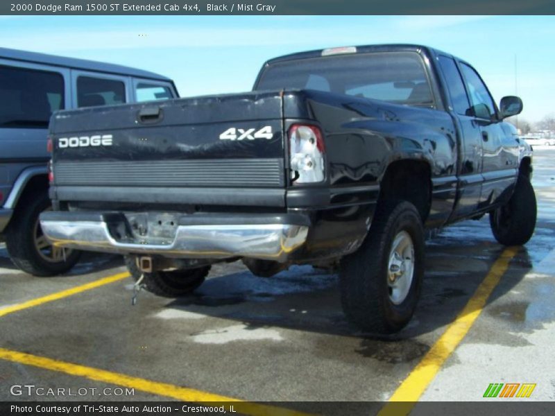 Black / Mist Gray 2000 Dodge Ram 1500 ST Extended Cab 4x4
