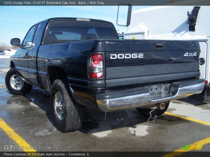 Black / Mist Gray 2000 Dodge Ram 1500 ST Extended Cab 4x4