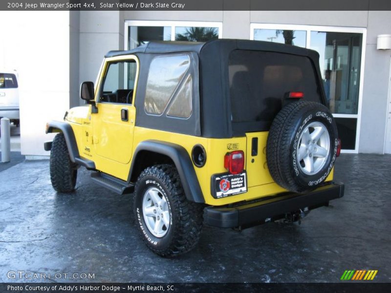 Solar Yellow / Dark Slate Gray 2004 Jeep Wrangler Sport 4x4