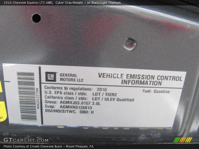Cyber Gray Metallic / Jet Black/Light Titanium 2010 Chevrolet Equinox LTZ AWD