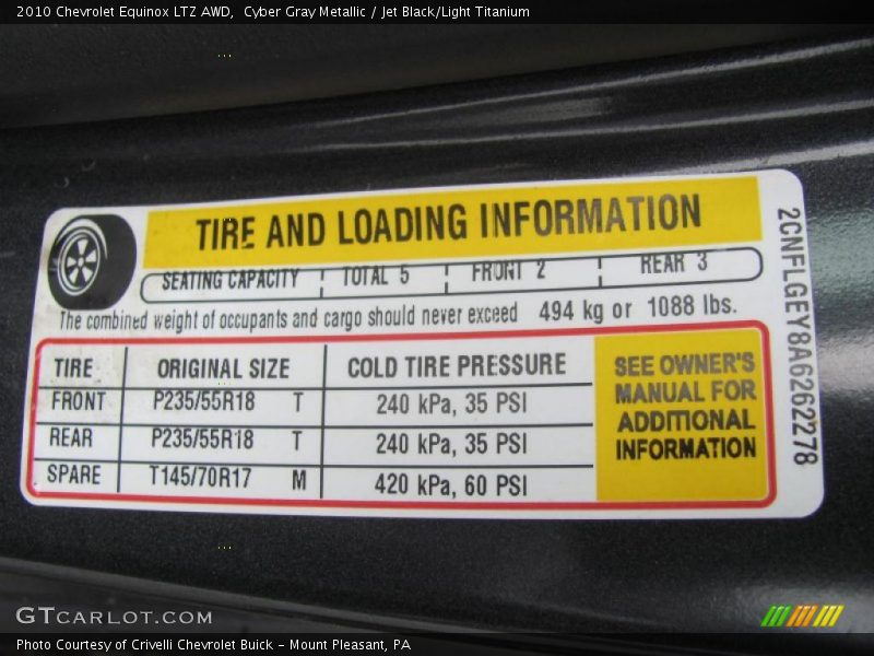 Cyber Gray Metallic / Jet Black/Light Titanium 2010 Chevrolet Equinox LTZ AWD