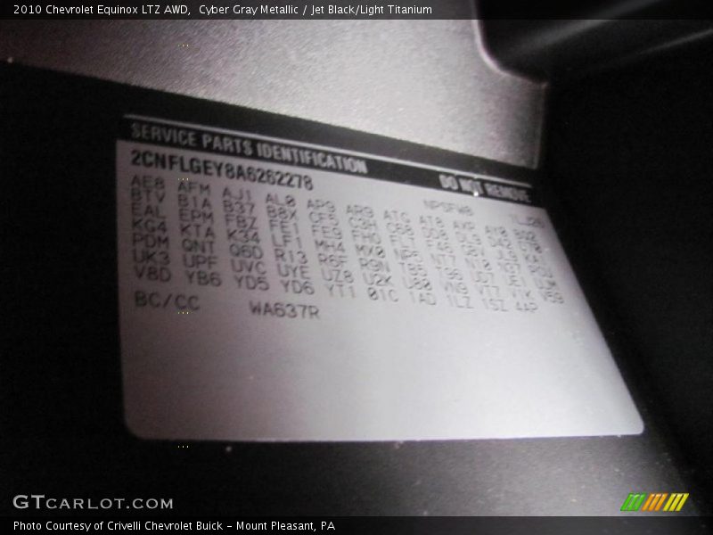 Cyber Gray Metallic / Jet Black/Light Titanium 2010 Chevrolet Equinox LTZ AWD