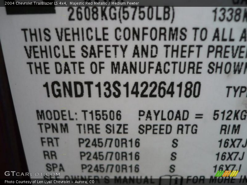Majestic Red Metallic / Medium Pewter 2004 Chevrolet TrailBlazer LS 4x4