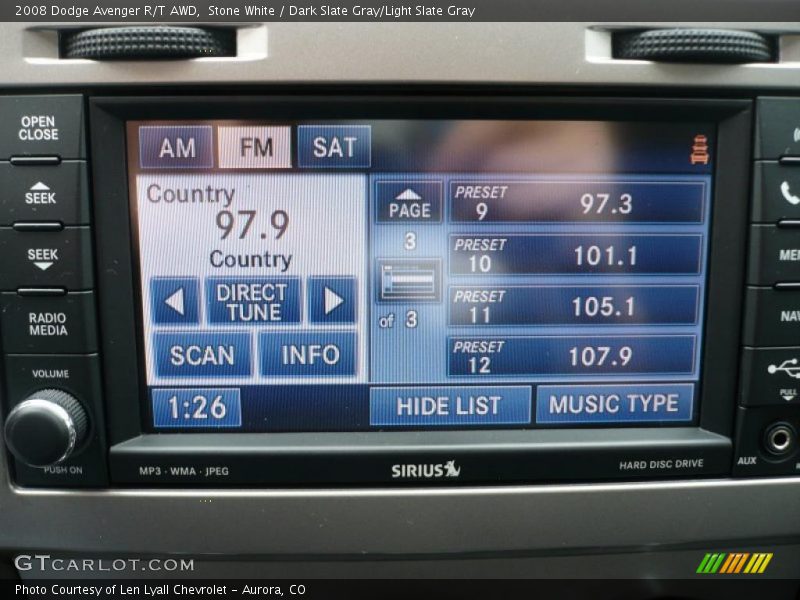 Stone White / Dark Slate Gray/Light Slate Gray 2008 Dodge Avenger R/T AWD