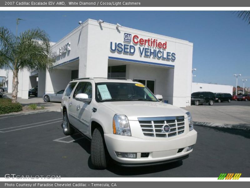 White Diamond / Cocoa/Light Cashmere 2007 Cadillac Escalade ESV AWD