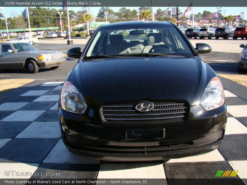 Ebony Black / Gray 2008 Hyundai Accent GLS Sedan