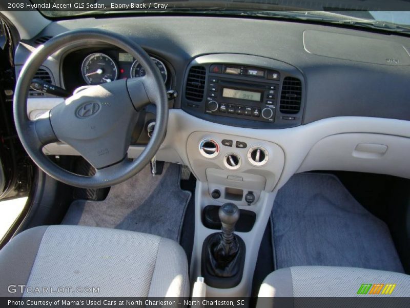 Ebony Black / Gray 2008 Hyundai Accent GLS Sedan
