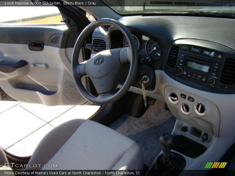 Ebony Black / Gray 2008 Hyundai Accent GLS Sedan