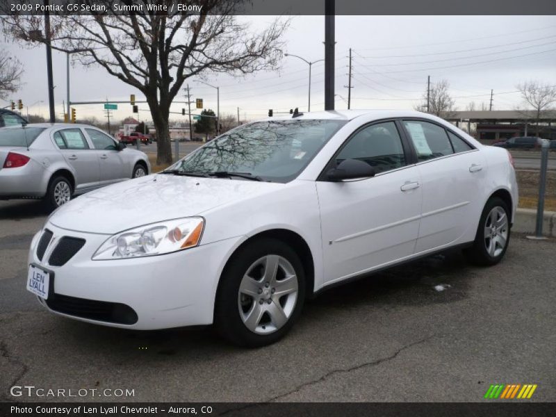 Summit White / Ebony 2009 Pontiac G6 Sedan
