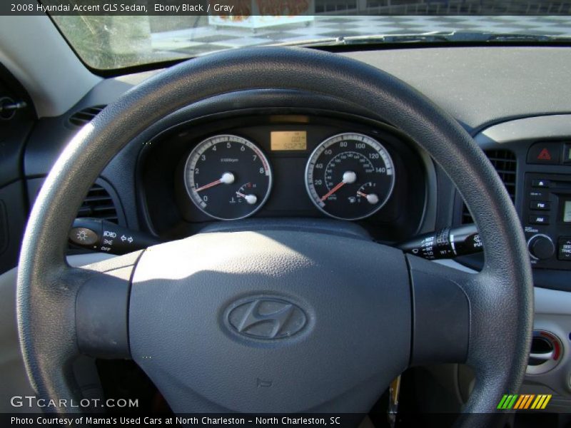 Ebony Black / Gray 2008 Hyundai Accent GLS Sedan