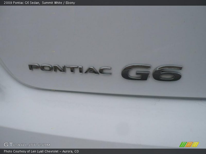 Summit White / Ebony 2009 Pontiac G6 Sedan