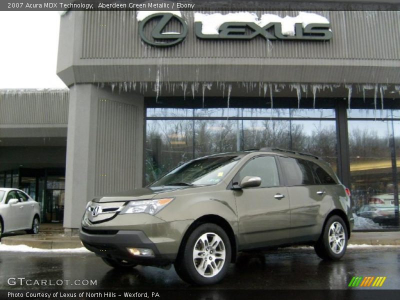 Aberdeen Green Metallic / Ebony 2007 Acura MDX Technology