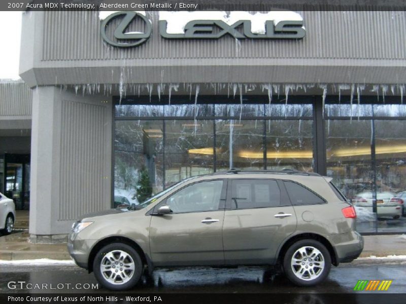 Aberdeen Green Metallic / Ebony 2007 Acura MDX Technology