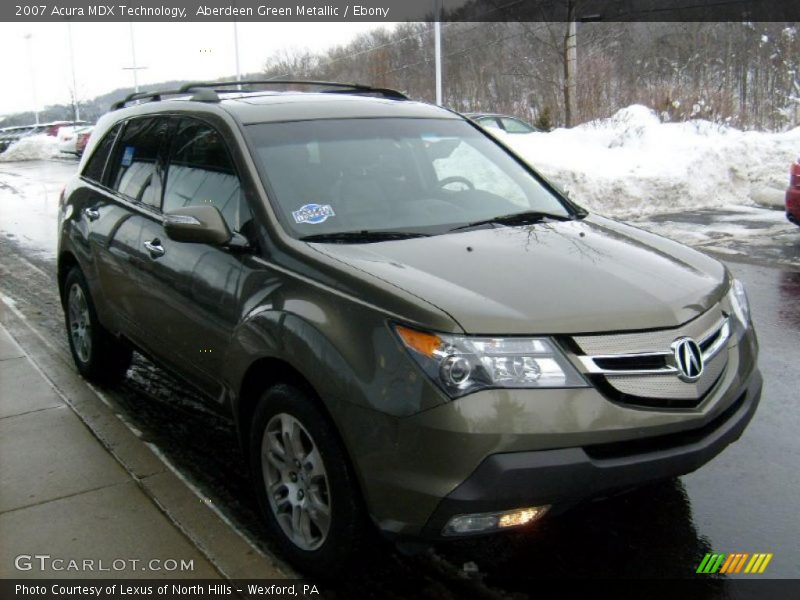Aberdeen Green Metallic / Ebony 2007 Acura MDX Technology
