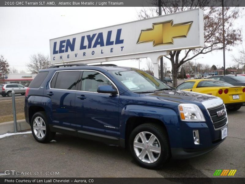 Atlantic Blue Metallic / Light Titanium 2010 GMC Terrain SLT AWD