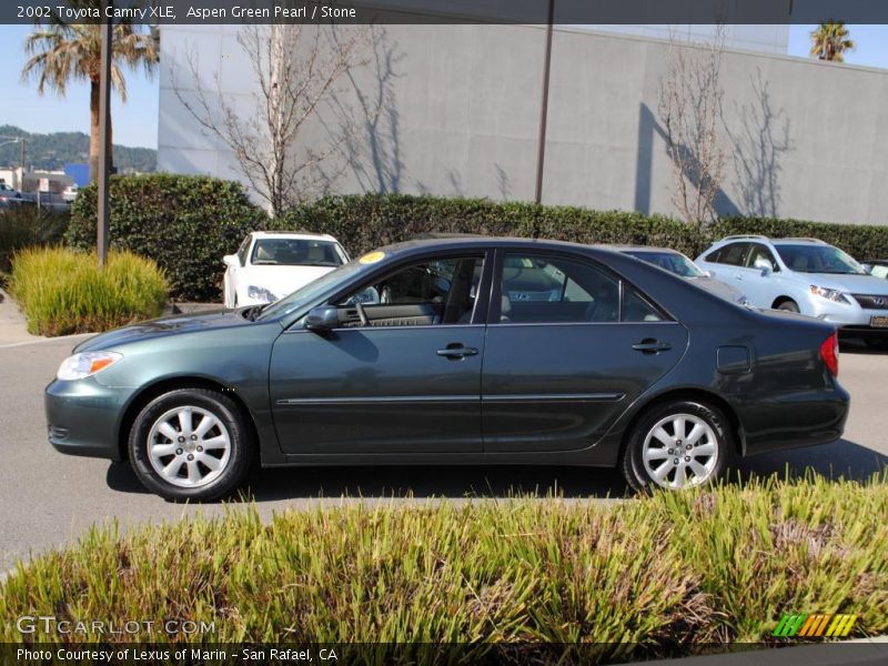 Aspen Green Pearl / Stone 2002 Toyota Camry XLE