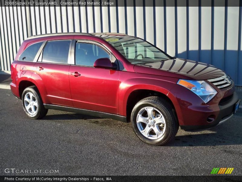 Cranberry Red Metallic / Beige 2008 Suzuki XL7 Luxury AWD