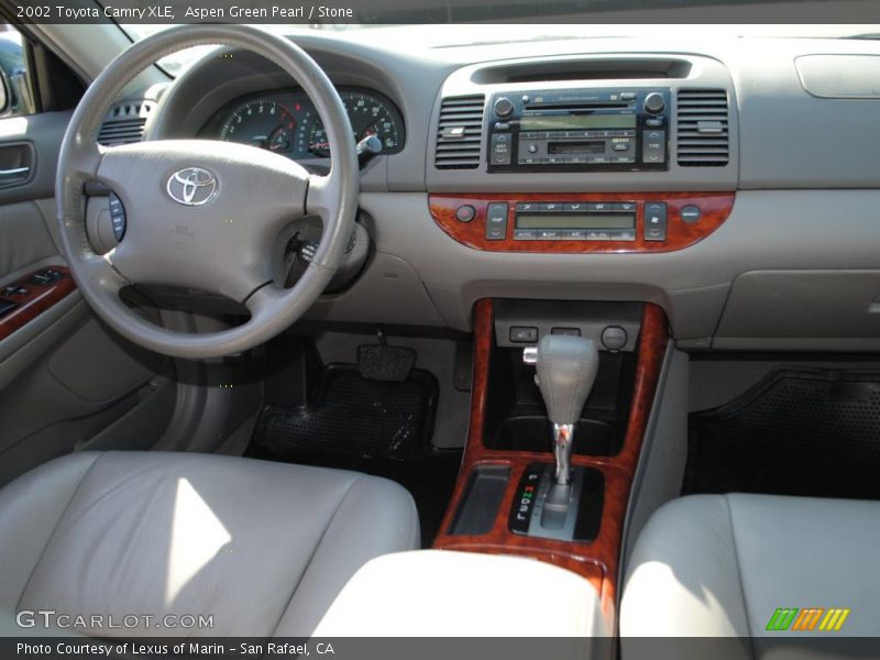 Aspen Green Pearl / Stone 2002 Toyota Camry XLE