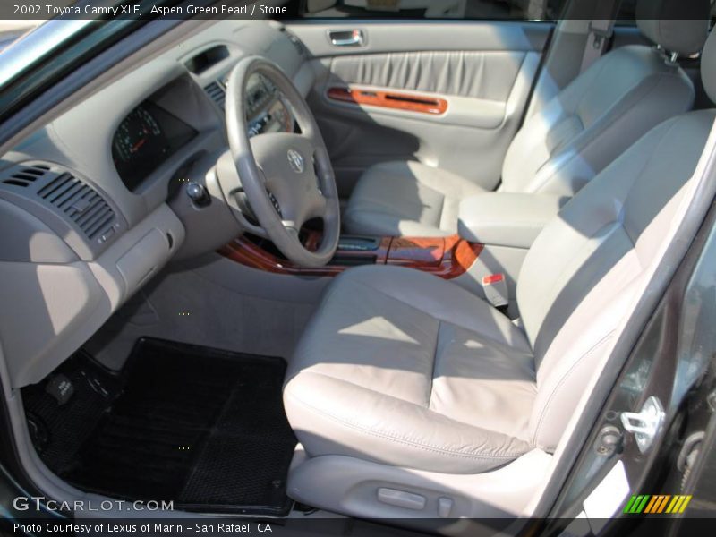 Aspen Green Pearl / Stone 2002 Toyota Camry XLE