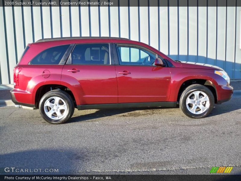 Cranberry Red Metallic / Beige 2008 Suzuki XL7 Luxury AWD