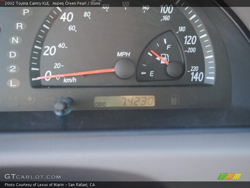 Aspen Green Pearl / Stone 2002 Toyota Camry XLE