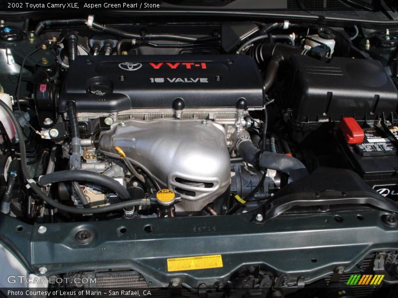 Aspen Green Pearl / Stone 2002 Toyota Camry XLE