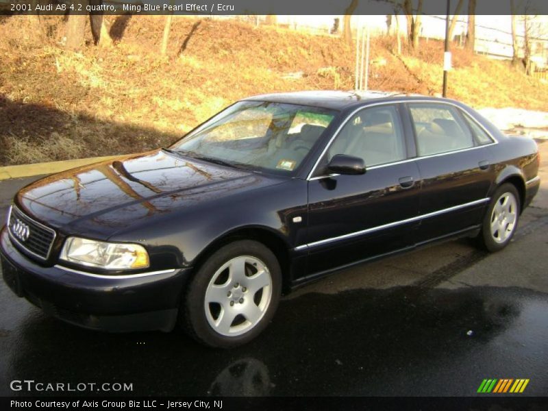 Ming Blue Pearl Effect / Ecru 2001 Audi A8 4.2 quattro