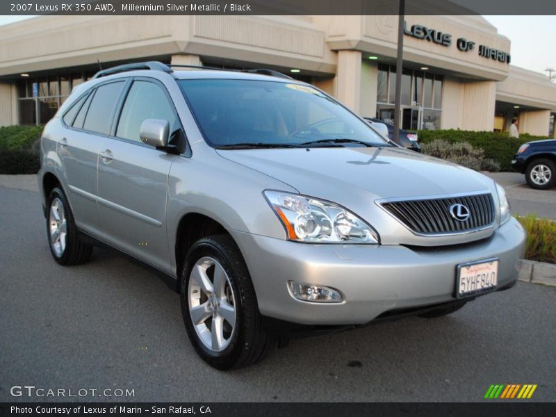 Millennium Silver Metallic / Black 2007 Lexus RX 350 AWD