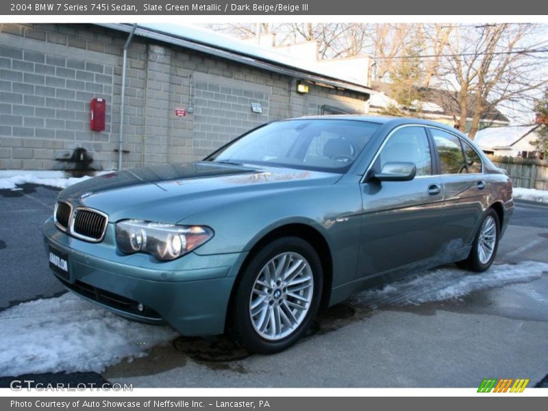 Slate Green Metallic / Dark Beige/Beige III 2004 BMW 7 Series 745i Sedan