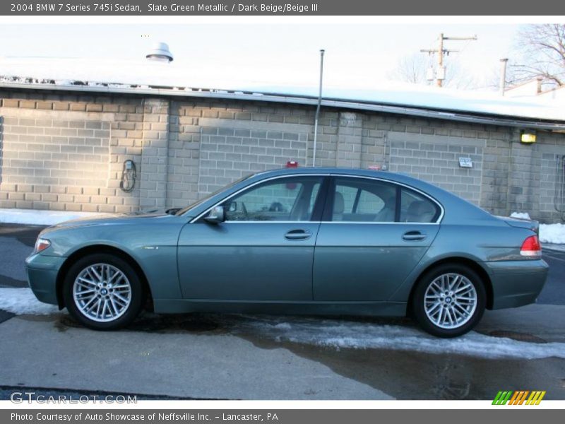 Slate Green Metallic / Dark Beige/Beige III 2004 BMW 7 Series 745i Sedan