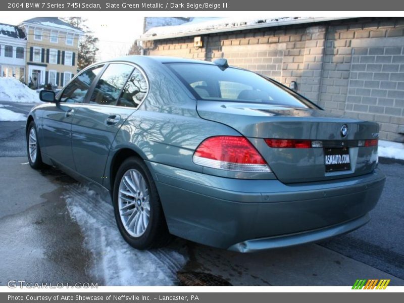 Slate Green Metallic / Dark Beige/Beige III 2004 BMW 7 Series 745i Sedan