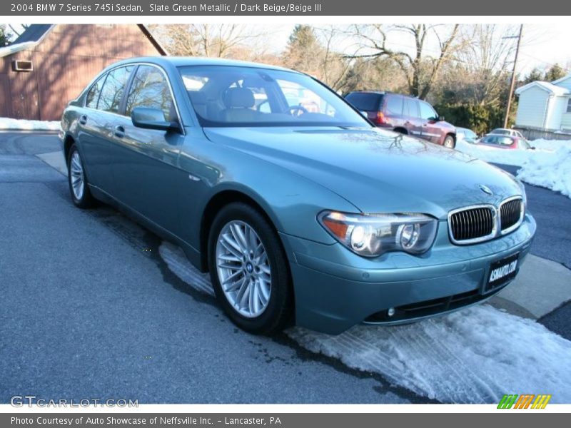 Slate Green Metallic / Dark Beige/Beige III 2004 BMW 7 Series 745i Sedan