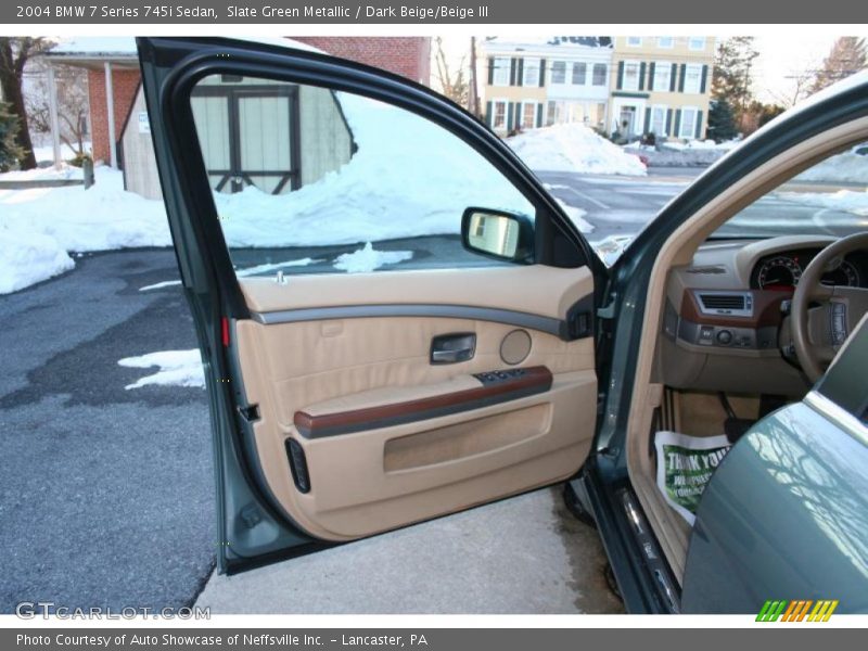 Slate Green Metallic / Dark Beige/Beige III 2004 BMW 7 Series 745i Sedan