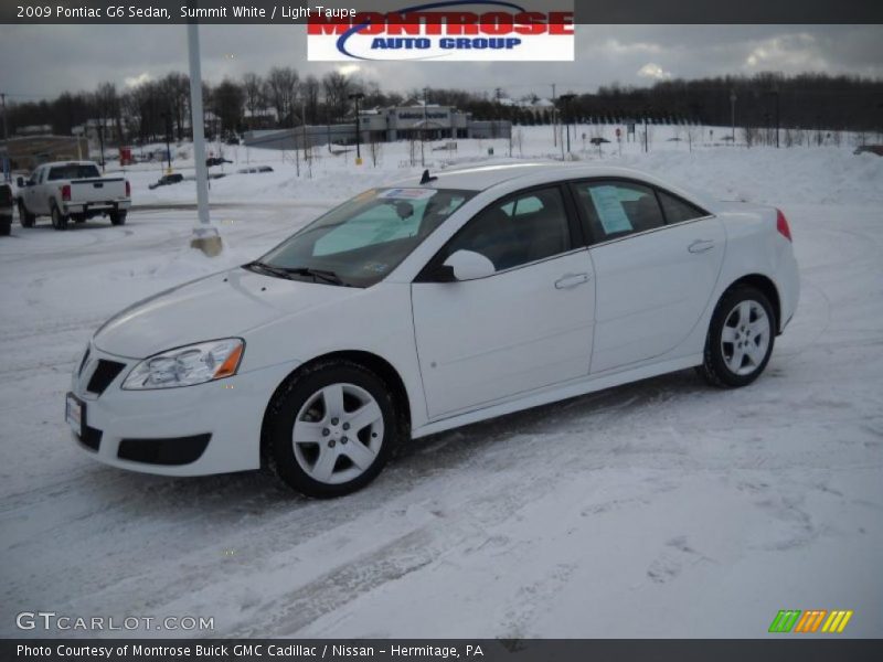 Summit White / Light Taupe 2009 Pontiac G6 Sedan