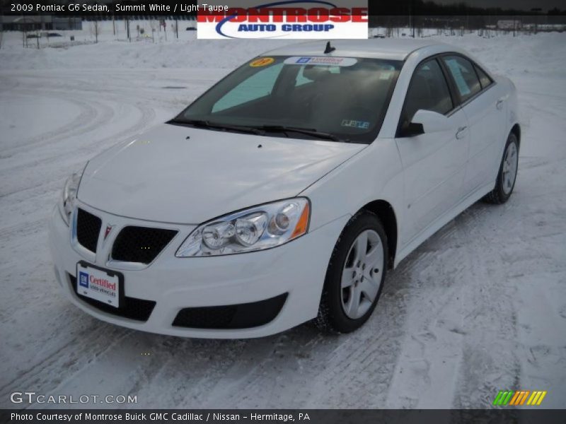 Summit White / Light Taupe 2009 Pontiac G6 Sedan