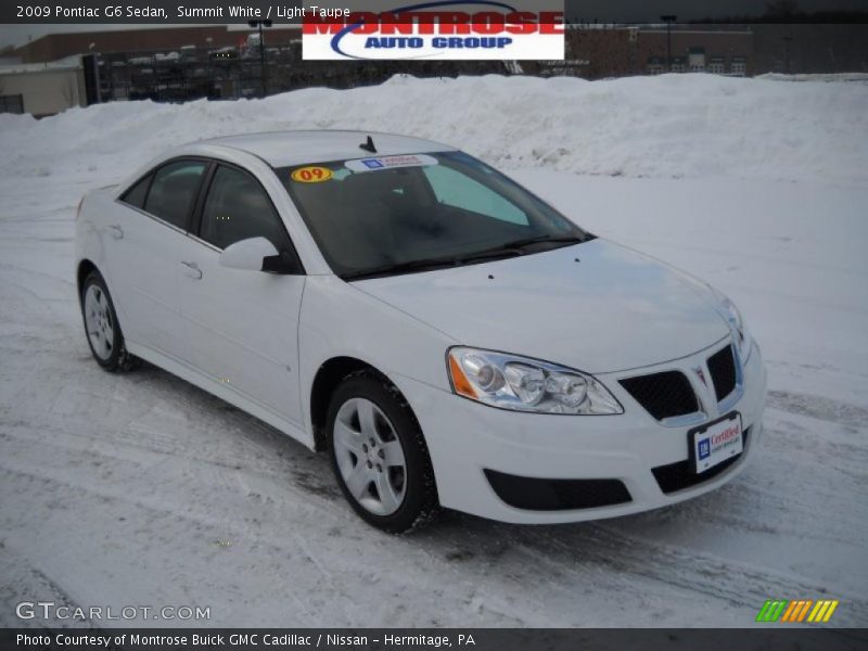 Summit White / Light Taupe 2009 Pontiac G6 Sedan