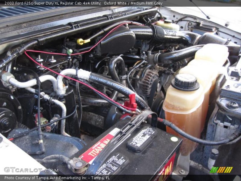 Oxford White / Medium Flint Grey 2003 Ford F250 Super Duty XL Regular Cab 4x4 Utility