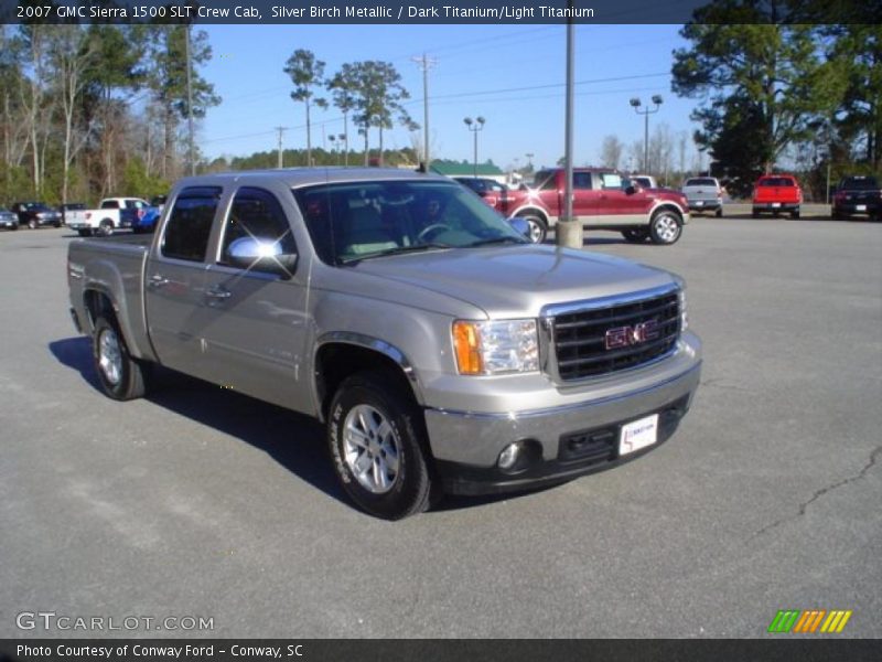 Silver Birch Metallic / Dark Titanium/Light Titanium 2007 GMC Sierra 1500 SLT Crew Cab