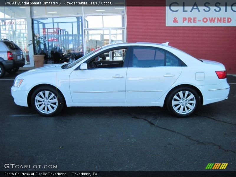 Powder White Pearl / Cocoa 2009 Hyundai Sonata Limited V6