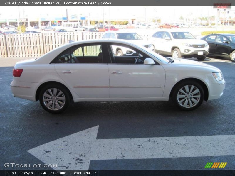 Powder White Pearl / Cocoa 2009 Hyundai Sonata Limited V6