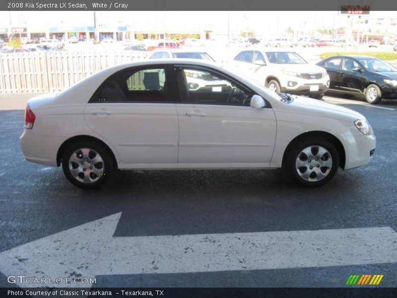 White / Gray 2008 Kia Spectra LX Sedan