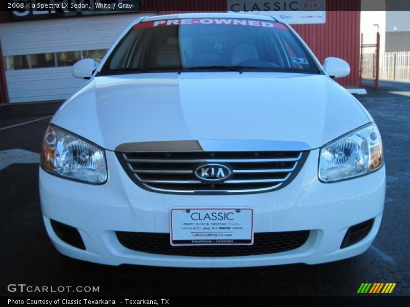 White / Gray 2008 Kia Spectra LX Sedan