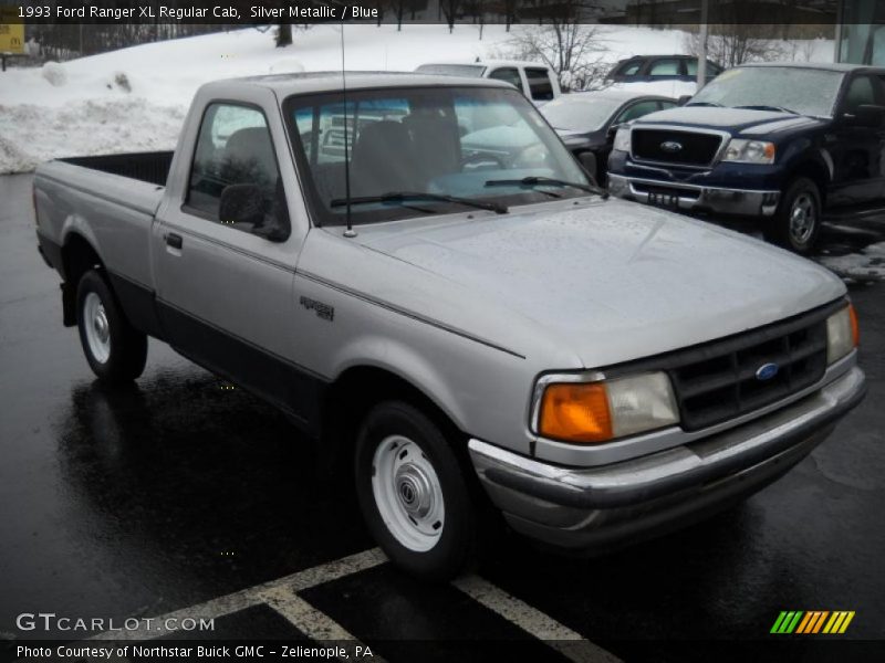 Silver Metallic / Blue 1993 Ford Ranger XL Regular Cab