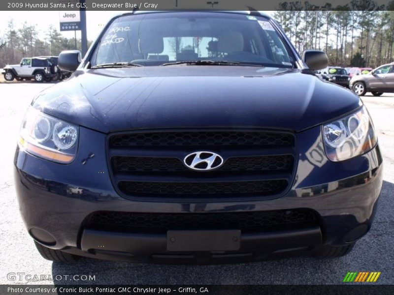 Deepwater Blue / Gray 2009 Hyundai Santa Fe GLS
