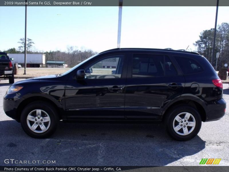 Deepwater Blue / Gray 2009 Hyundai Santa Fe GLS