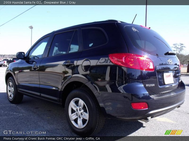 Deepwater Blue / Gray 2009 Hyundai Santa Fe GLS