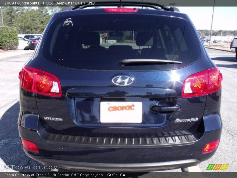 Deepwater Blue / Gray 2009 Hyundai Santa Fe GLS