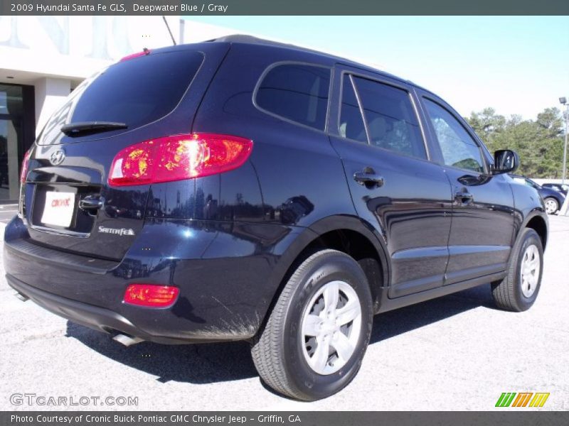 Deepwater Blue / Gray 2009 Hyundai Santa Fe GLS